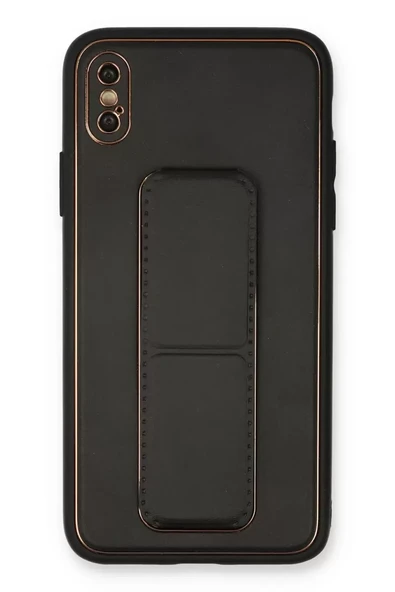 Newface Apple iPhone XS Max Kılıf Coco Deri Standlı Kapak - Siyah ürün görseli 1