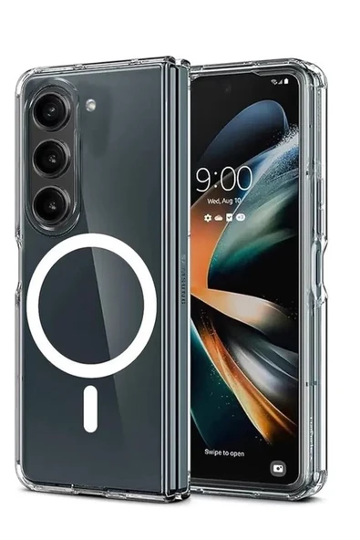 Newface Samsung Galaxy Z Fold 6 Kılıf Magneticsafe Şeffaf Silikon - Şeffaf ürün görseli 1