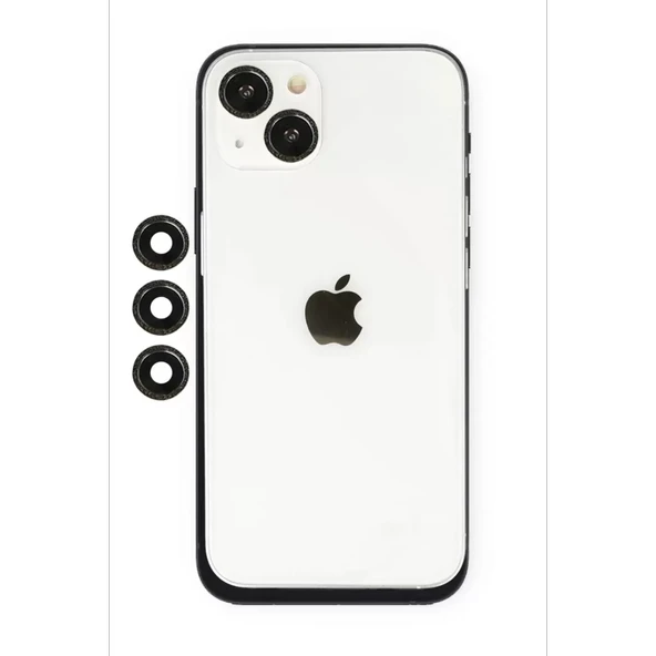 Newface Apple iPhone 14 Shine Kamera Lens - Siyah - Resim 2