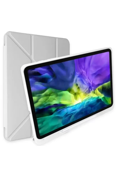 Newface Samsung Galaxy P610 Tab S6 Lite 10.4 Kılıf Kalemlikli Mars Tablet Kılıfı - Gri ürün görseli 1