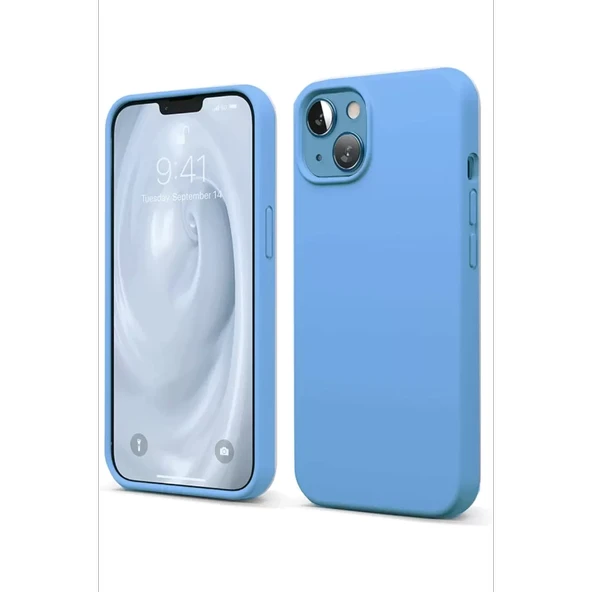 Newface Apple iPhone 14 Kılıf First Silikon - Mavi - Resim 2