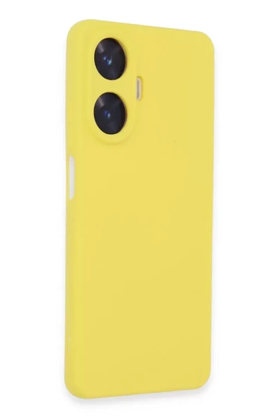 Newface Realme C55 Kılıf Nano içi Kadife Silikon - Sarı ürün görseli 1