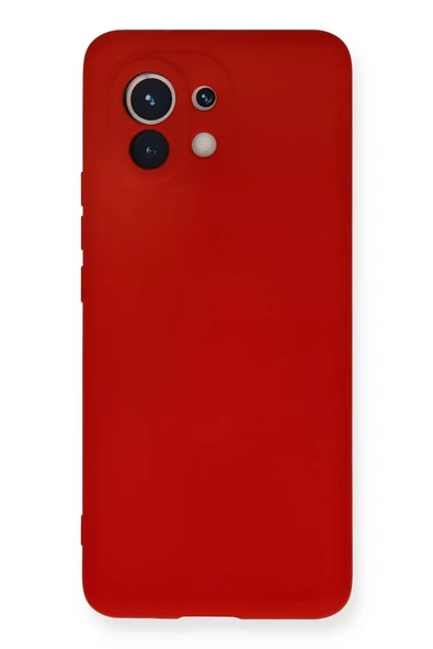 Newface Xiaomi Mi 11 Kılıf Nano içi Kadife Silikon - Kırmızı ürün görseli 1