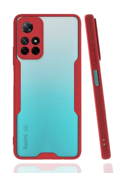 Newface Xiaomi Redmi Note 11T Kılıf Platin Silikon - Kırmızı ürün görseli 1