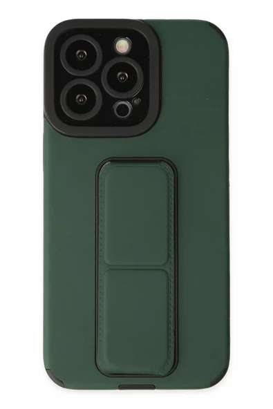 Newface Apple iPhone 14 Pro Kılıf Mega Standlı Silikon - Yeşil ürün görseli 1