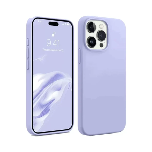 Newface Apple iPhone 15 Pro Kılıf First Silikon - Lila - Resim 3