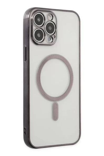 Newface Apple iPhone 14 Pro Kılıf Magneticsafe Lazer Silikon - Siyah ürün görseli 1