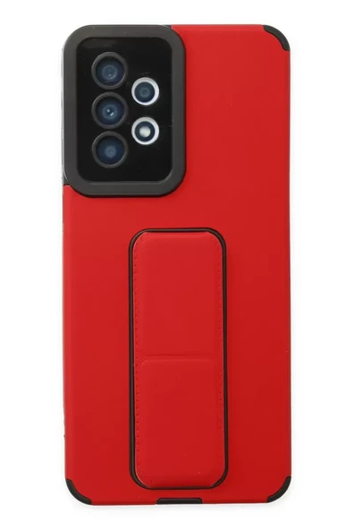 Newface Samsung Galaxy A33 5G Kılıf Mega Standlı Silikon - Kırmızı ürün görseli 1