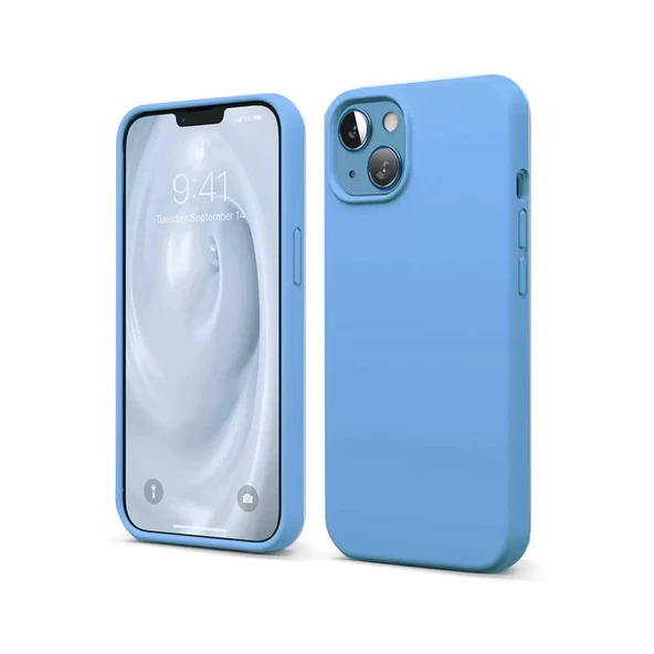 Newface Apple iPhone 14 Kılıf First Silikon - Mavi - Resim 3