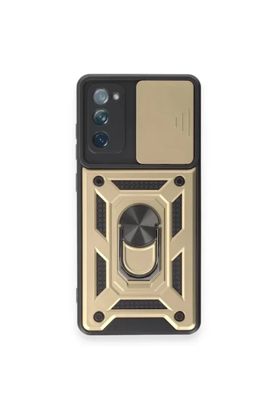 Newface Samsung Galaxy S20 FE Kılıf Pars Lens Yüzüklü Silikon - Gold ürün görseli 1