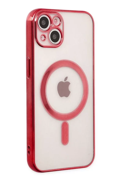 Newface Apple iPhone 14 Plus Kılıf Magneticsafe Lazer Silikon - Kırmızı ürün görseli 1