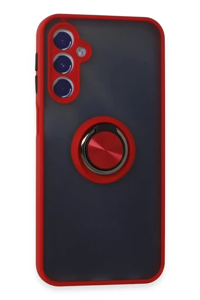 Newface Samsung Galaxy M34 5G Kılıf Montreal Yüzüklü Silikon Kapak - Kırmızı ürün görseli 1