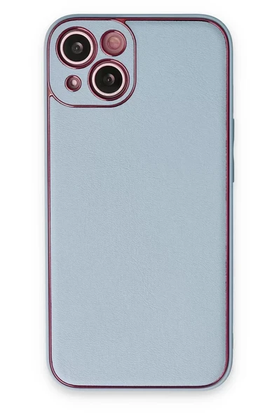 Newface Apple iPhone 14 Plus Kılıf Coco Deri Silikon Kapak - Sky Blue ürün görseli 1