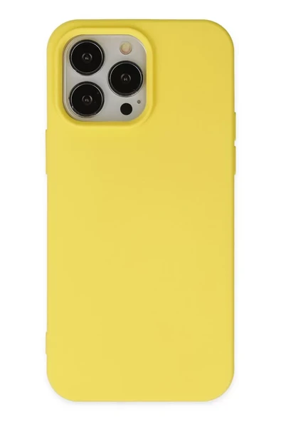 Newface Apple iPhone 14 Pro Kılıf Nano içi Kadife Silikon - Sarı ürün görseli 1