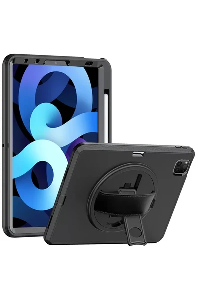 Newface Apple iPad Pro 11 (2018) Kılıf Hand Strap Tablet Kılıfı - Siyah ürün görseli 1