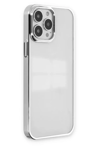 Newface Apple iPhone 14 Pro Max Kılıf Element Silikon - Gümüş - Resim 2