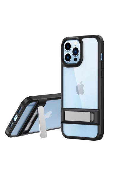 Newface Apple iPhone 13 Pro Kılıf Rolet Stand Kapak - Siyah ürün görseli 1
