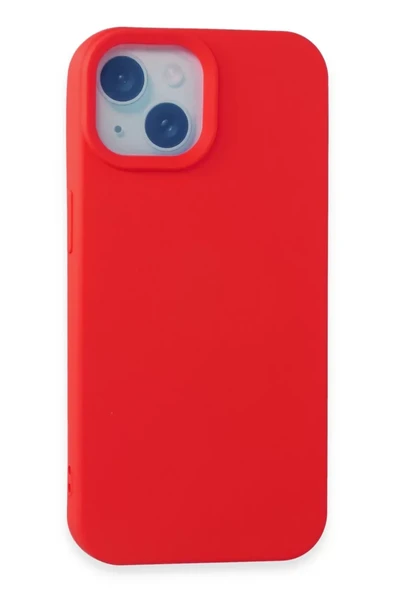 Newface Apple iPhone 15 Kılıf Nano içi Kadife Silikon - Kırmızı ürün görseli 1