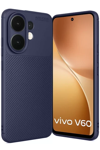 Newface Vivo V60 5G Auto Focus Karbon Kapak - Lacivert ürün görseli 1