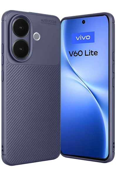 Newface Vivo V60 Lite Auto Focus Karbon Kapak - Lacivert ürün görseli 1