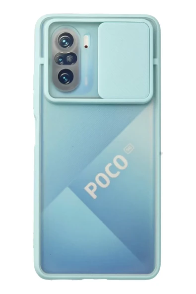 Newface Xiaomi Poco F3 Kılıf Palm Buzlu Kamera Sürgülü Silikon - Turkuaz ürün görseli 1