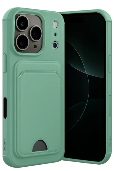 Newface Apple iPhone 17 Pro Kelvin Kartvizitli Silikon - Açık Yeşil ürün görseli 1