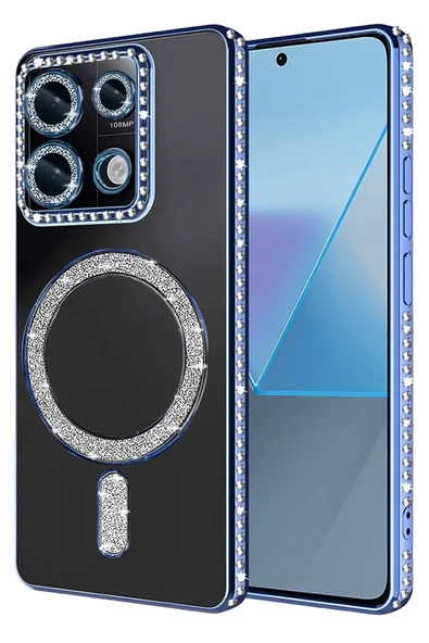 Newface Xiaomi Redmi 13C Joke Simli Magneticsafe Kılıf - Mavi ürün görseli 1