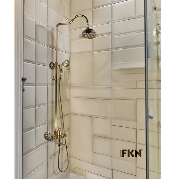 FKN Victoria Mix Borulu Altın Banyo Bataryası ürün görseli 1