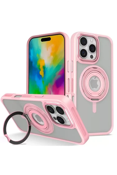 Joko Apple iPhone 16 Pro Banza Magsafe Standlı Kapak - Pembe ürün görseli 1