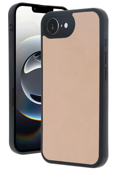 Newface Apple iPhone 16E Kılıf Aras Deri Kapak - Pudra ürün görseli 1