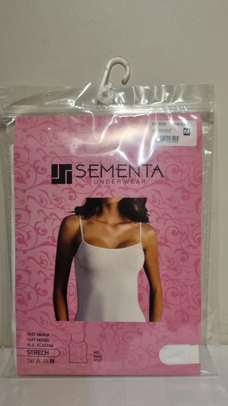 Sementa Kadın Modal Strech İnce Askılı Atlet-Beyaz -3 Adet-M- İkinci Bir Ten Hissini Hissedin.! ürün görseli 1