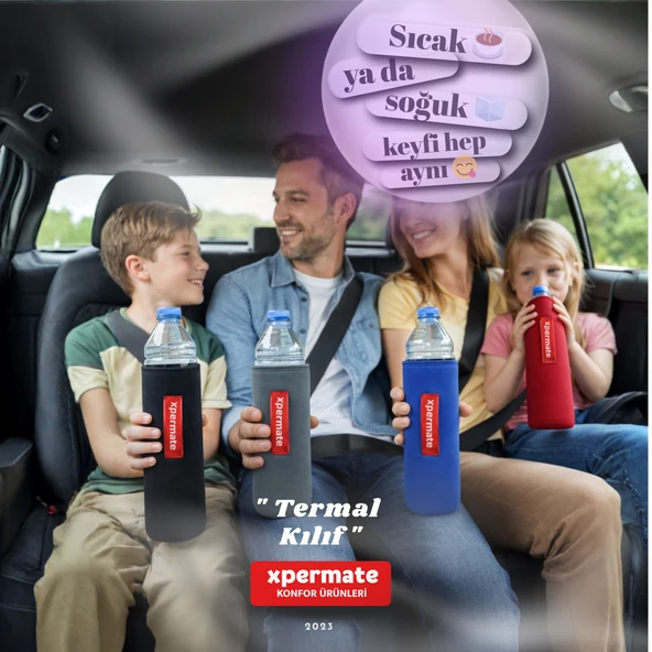 Termal Ýçecek Kýlýfý – Sýcak & Soðuk Tutan Su Termal Kýlýf 1,5L Gri ürün görseli 1
