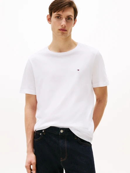 Tommy Hilfiger   ESSENTIAL REG FIT SOLID TEE Erkek Beyaz T-Shirt - MW0MW37267 ürün görseli 1