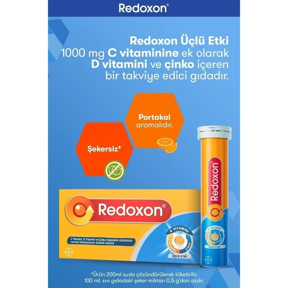 Redoxon 3'lü Etki 30 Efervesan Tablet 2 Adet - Resim 3
