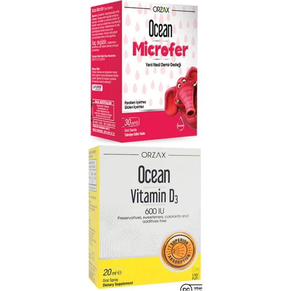 Ocean Microfer Oral Damla 30 ml + Vitamin D3 600IU Sprey 20 ml ürün görseli 1