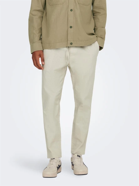 Only & Sons   ONSLINUS CROP 0007 COT LIN PNT NOOS Erkek Gri Eşofman Altı - 22024966 ürün görseli 1