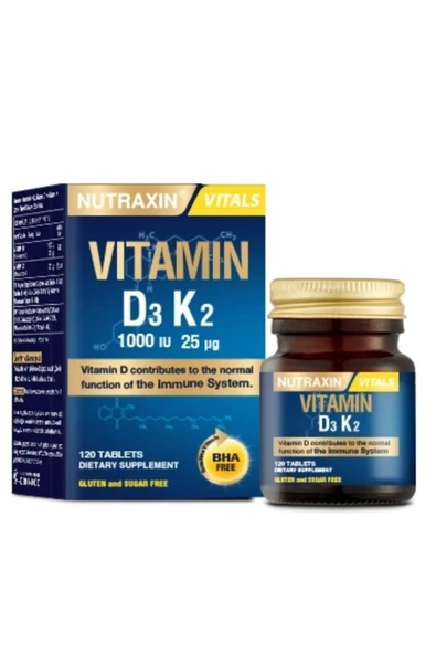 Nutraxin Vitamin D3K2 1000 IU 120 Tablet ürün görseli 1