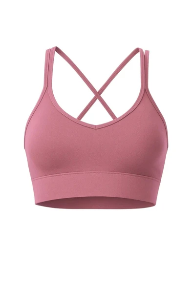 Pilelistore Pedli İnce Askılı Sırtı Çapraz Çift Askılı Spor Crop Büstiyer – Toparlayıcı Destek ürün görseli 1