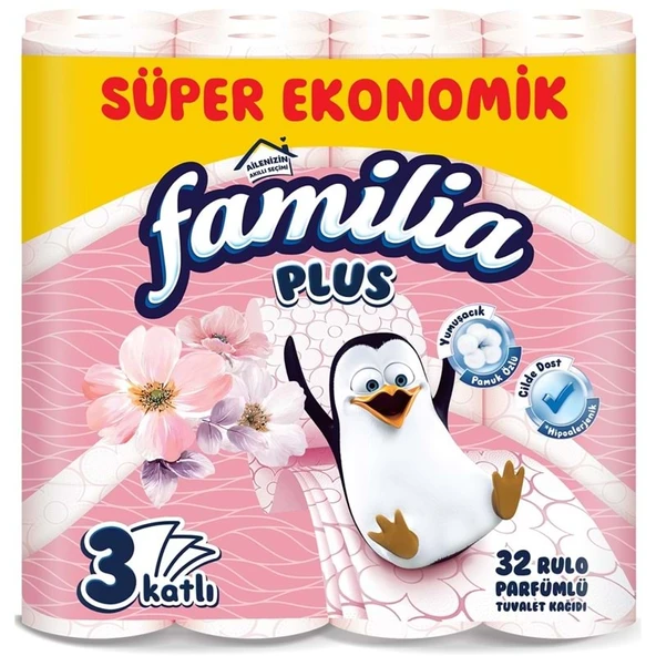 Familia Plus Tuvalet Kağıdı 3 Katlı 32 Li Paket Sihirli Çiçekler Parfümlü ürün görseli 1