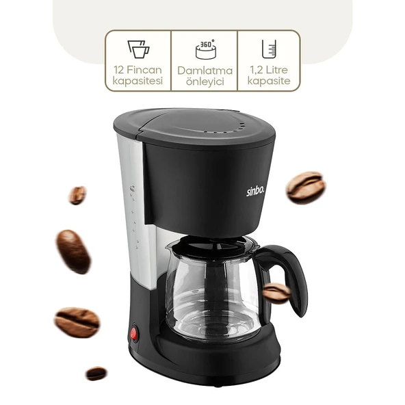 2İN1 FİLTRE KAHVE - ÇAY DEMLEME MAKİNESİ 1.2LT CAM HAZNE - SU SEVİYE GÖSTERGE  SCM-2938 (5250) ürün görseli 1