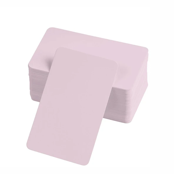 Boş Kelime Kartları 5x8 cm - 50 Adet Oval Kenarlı | Tabu & Not Kartları - Pembe ürün görseli 1