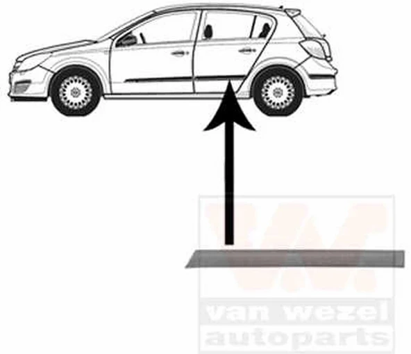 Opel Astra H Sedan 2004-2007 Ve Hatchback Arka Kapı Bandı Sol Gri (Adet) (Oem No:5172401) ürün görseli 1