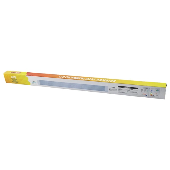 NİSALUCE EAMP-107 2 PCS 80W 120CM KRİSTAL BANT ARMATÜR BEYAZ=6500K ALÜMİNYUM KAPAK IP20 - Y BAĞLANTI (5250) ürün görseli 1