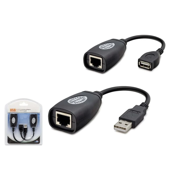 USB RJ45 Kablolu Uzatıcı Seti 45 m - Siyah HDX5008 ürün görseli 1