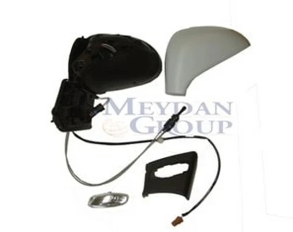 Peugeot 207 2006-2012 Kapı Aynası Sol Manuel - Sinyalli - Gri Kapaklı 2+2 Fiş Li (Famella) (Adet) (Oem No:96805881Xt) ürün görseli 1