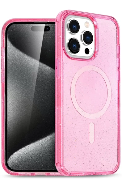 Newface Apple iPhone 14 Pro Max Kılıf Star Magsafe Kapak - Pembe ürün görseli 1