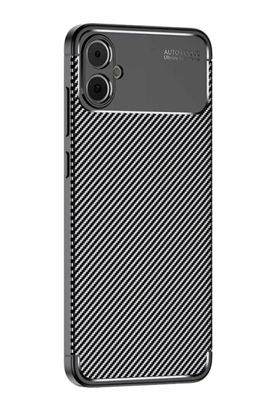 Newface Samsung Galaxy A05 Kılıf Auto Focus Karbon Kapak - Siyah ürün görseli 1