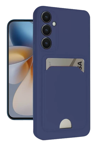 Newface Samsung Galaxy S24 FE Kılıf Kelvin Kartvizitli Silikon - Lacivert ürün görseli 1