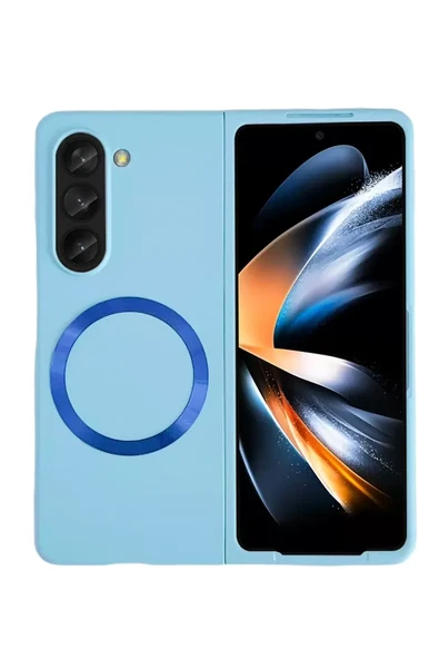 Newface Samsung Galaxy Z Fold 5 Kılıf Mata Fold Kapak - Sierra Blue ürün görseli 1