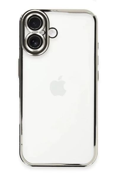 Newface Apple iPhone 16 Kılıf Razer Lensli Silikon - Gümüş ürün görseli 1